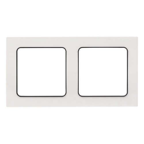 Стокгольм Рамка 2-местная белая с линией цвета черный PROxima | код  EXM-G-305-10 | EKF